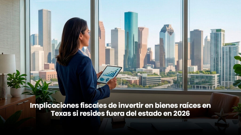 implicaciones fiscales de invertir en bienes raíces en Texas si resido fuera del estado o del país en 2026