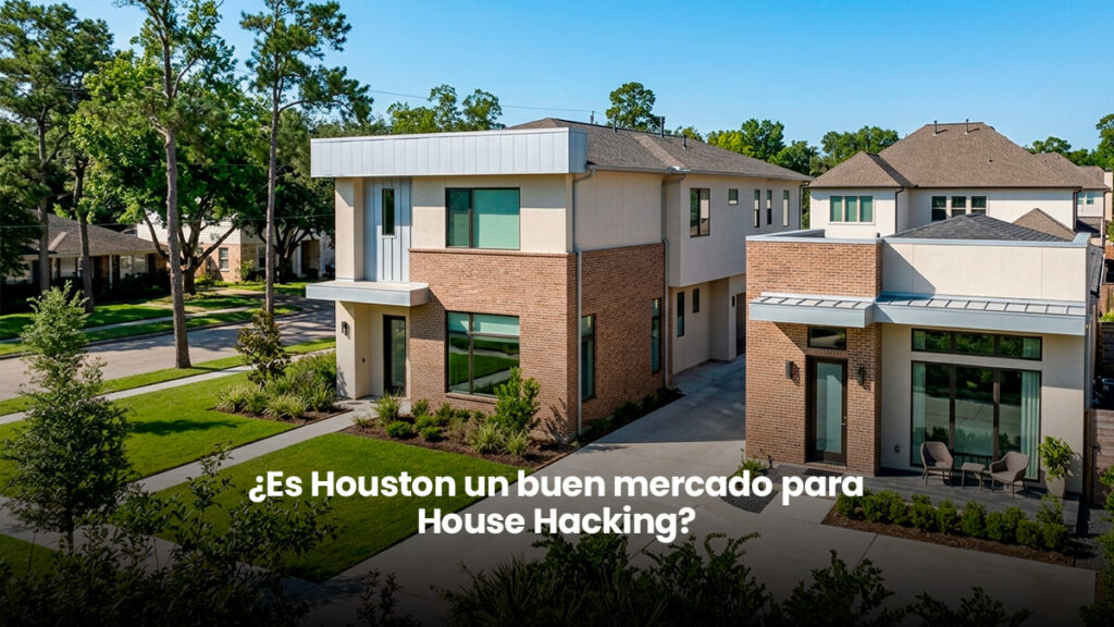 Casa moderna y unidad de vivienda accesoria (ADU) en un vecindario de Houston Texas, ideal para inversión inmobiliaria y House Hacking.