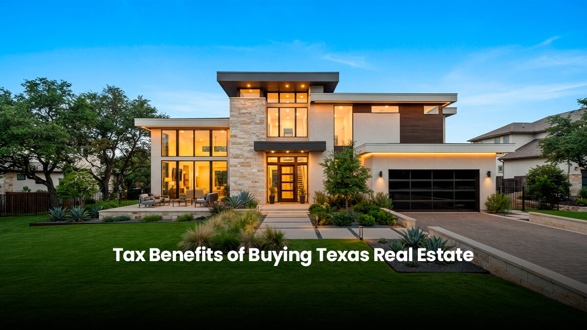 Modern luxury home exterior in Houston Texas representing Texas real estate and property tax savings